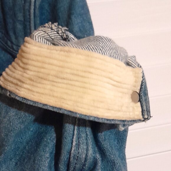 Vintage L.L Bean Light Blue Denim & Corduroy Barn Coat sz Medium - Picture 6 of 11